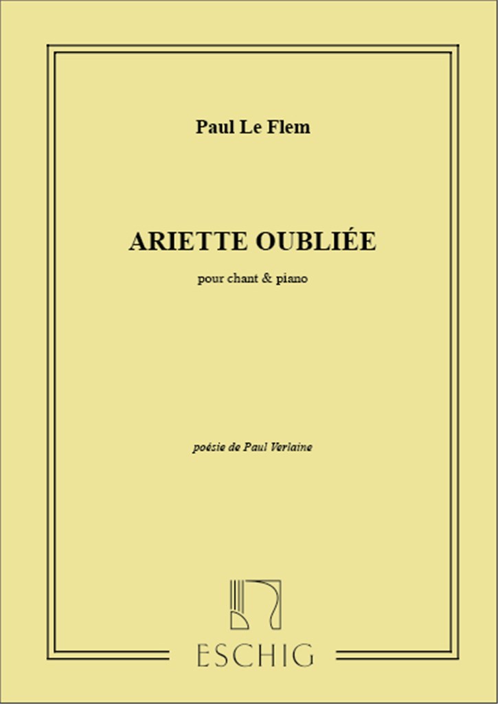 Ariette Oubliee Chant-Piano (Poesie De Verlaine